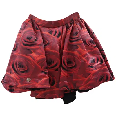 Pre-owned Philipp Plein Vintage Women's Red Roses Skirt Size S - 21st Century