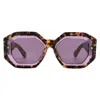 Philipp Plein Violet Geometric Ladies Sunglasses Spp098m 0778 53 In Brown