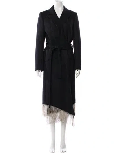 Pre-owned Philipp Plein Virgin Wool Trench Coat W/ Tags In Black