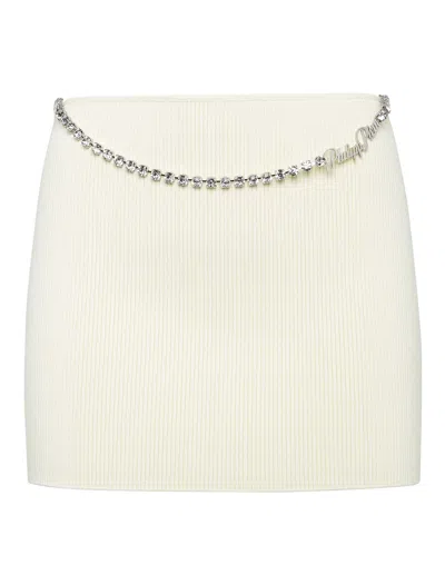 Philipp Plein Viscose Stretch Mini Skirt Signature In Animal Print