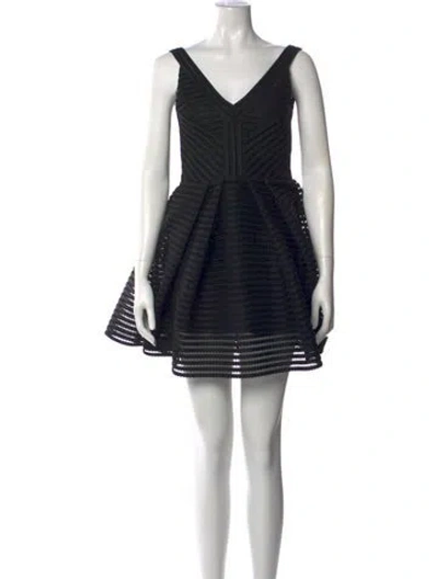 Pre-owned Philipp Plein V-neck Mini Dress In Black
