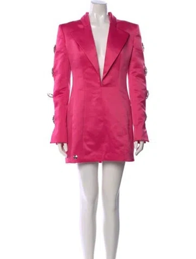 Pre-owned Philipp Plein V-neck Mini Dress In Pink