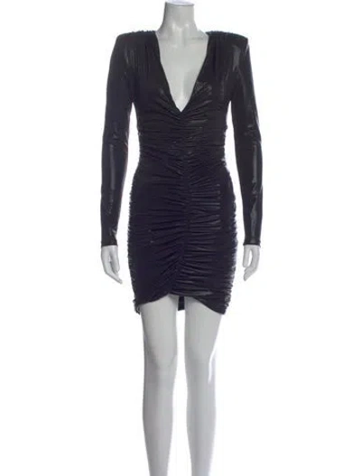 Pre-owned Philipp Plein V-neck Mini Dress W/ Tags In Black
