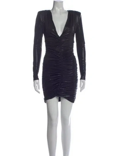 Pre-owned Philipp Plein V-neck Mini Dress W/ Tags In Blue