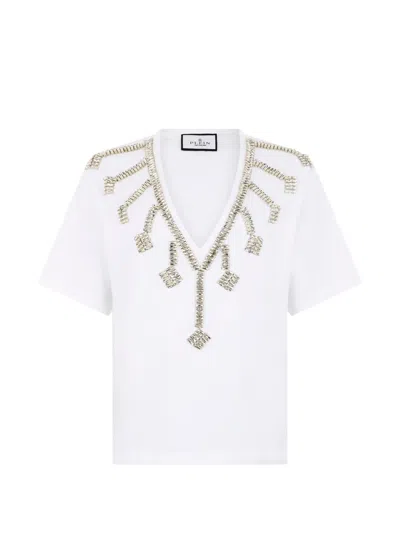 Philipp Plein V-neck T-shirt In White