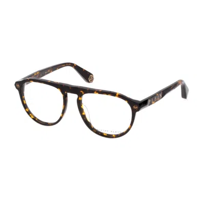 Philipp Plein Tortoiseshell-effect Pilot-frame Glasses In Brown