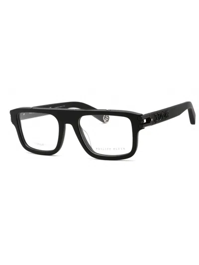 Philipp Plein Vpp021v Eyeglasses In Matte Black / Clear Lens
