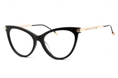 Philipp Plein Vpp037s Cat Eye Acetate-metal Eyeglasses In Black