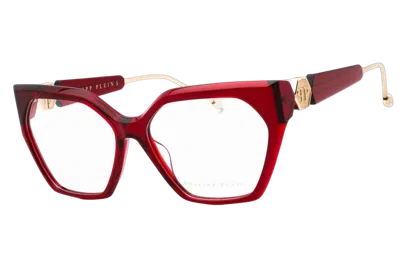Philipp Plein Vpp068s068s Red Acetate Cat-eye Eyeglasses In Multi