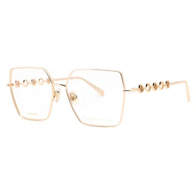 Philipp Plein Vpp071m0300 Square Full Rim Metal Eyeglasses In Rose Gold