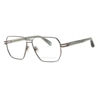 Philipp Plein Vpp114m Metal Square Frame Eyeglasses In Metallic