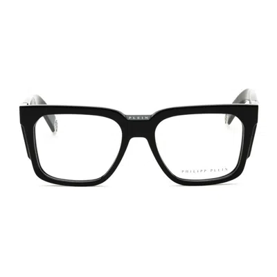 Philipp Plein Vpp141m0700 Square Full Rim Eyeglasses In Black