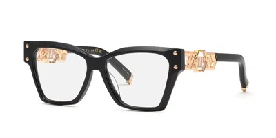 Philipp Plein Vpp189s 0700 Women's Glasses Black Size 55 - Free Lenses - Blue Light Block Available In Gold