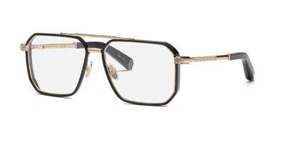 Philipp Plein Vpp197m 08ff Men's Glasses Gold Size 58 - Free Lenses - Blue Light Block Available In Black