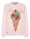 Philipp Plein Washed Sweatshirt Gelato Women In Pink