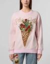 Philipp Plein Washed Sweatshirt Gelato Women In Pink