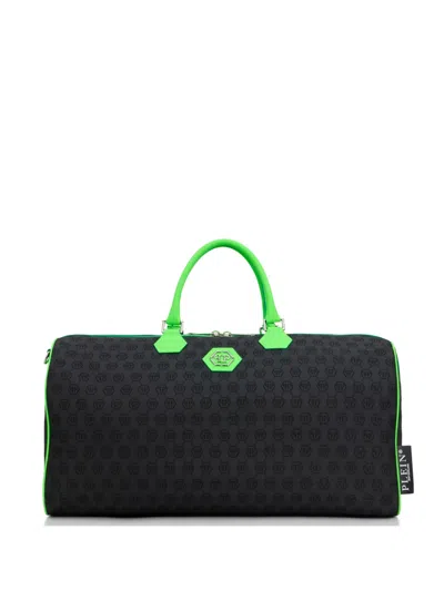 Philipp Plein Weekend Jacquard Monogram Holdall Bag In Black