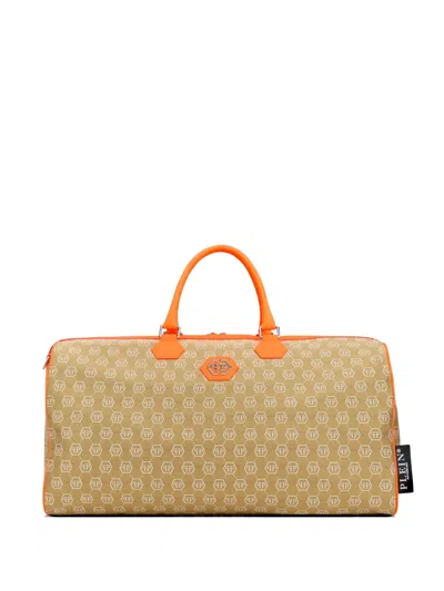 Philipp Plein Weekend Monogram-jacquard Holdall Bag In Neutral