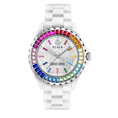 Philipp Plein White Ceramic Dress Watch In Red