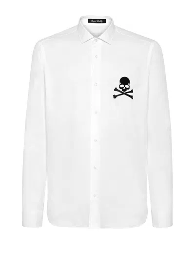 Philipp Plein White Cotton Clothing Shirts