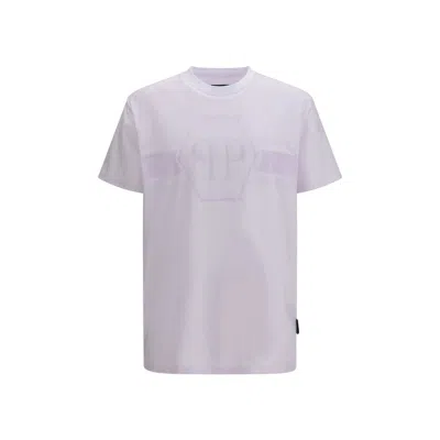 Philipp Plein Round Neck T-shirt Jacquard Hexagon Line In White
