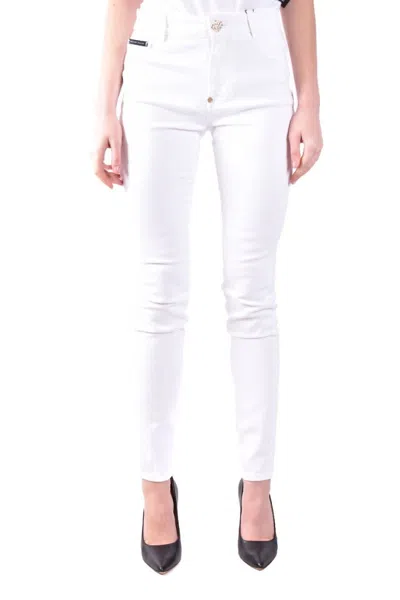 Philipp Plein White Cotton Trousers