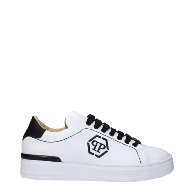 Philipp Plein White Leather Low Top Sneakers