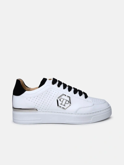 Philipp Plein White Leather Sneakers