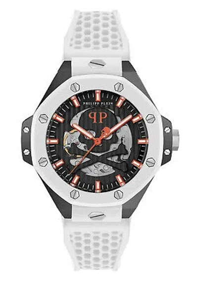 Pre-owned Philipp Plein White Mens Analogue Watch Plein $keleton Royal Pwpfa0724