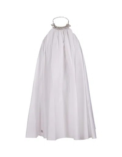 Philipp Plein White Mini Dress With Jewelled Neckline
