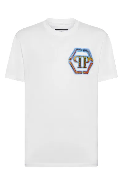 Philipp Plein Crew Neck Short Sleeves T-shirts In White