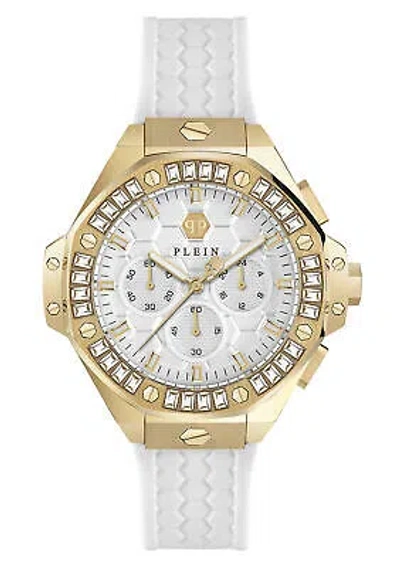 Pre-owned Philipp Plein White Unisexs Chronograph Watch Plein Chrono Royal Pwpsa0624