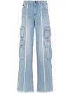 Philipp Plein Weite Jeans Mit Aufgesetzten Taschen In Blau