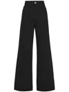 Philipp Plein Logo-tape Wide-leg Jeans In "02nh Summer Night"