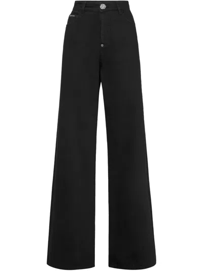 Philipp Plein Wide-leg Jeans In 黑色