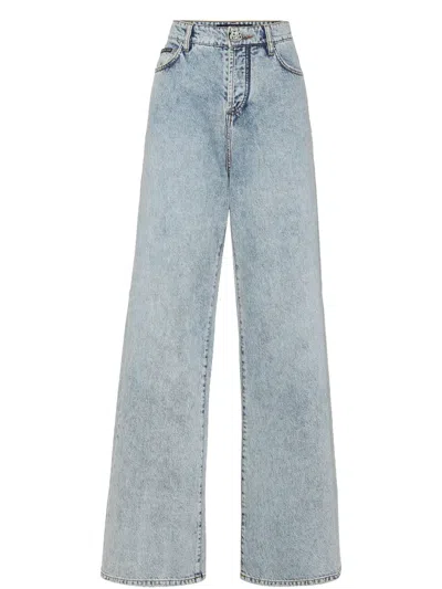 Philipp Plein Wide-leg Jeans In Blau