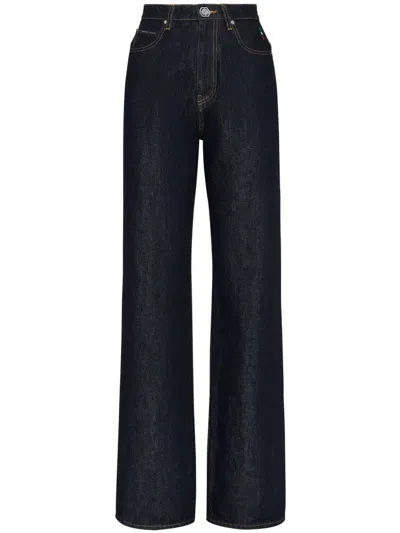Philipp Plein Wide-leg Jeans In Blue