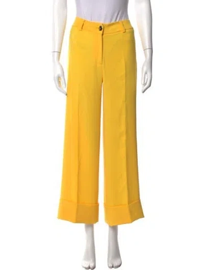 Pre-owned Philipp Plein Wide Leg Pants In Yellow