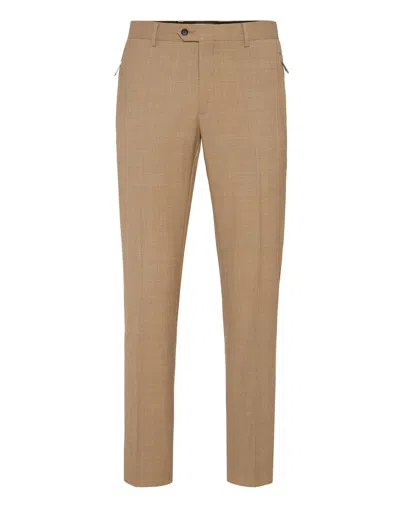 Philipp Plein Wide Leg Wool Trousers In Brown