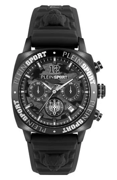 Philipp Plein Sport Wildcat Silicone Strap Watch, 40mm In Black Black