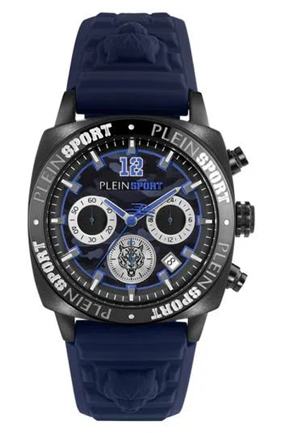 Philipp Plein Sport Wildcat Silicone Strap Watch, 40mm In Blue/black