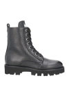 Philipp Plein Woman Ankle Boots Black Size 11 Soft Leather In Black