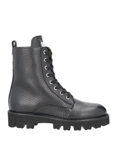 Philipp Plein Woman Ankle Boots Black Size 11 Soft Leather