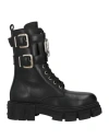 Philipp Plein Woman Ankle Boots Black Size 8 Leather In Black