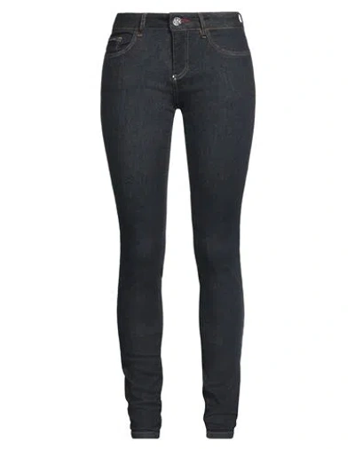 Philipp Plein Woman Jeans Blue Size 25 Cotton, Elastomultiester, Elastane, Polyester