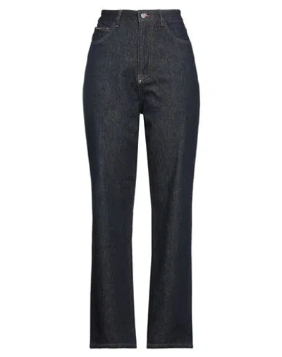 Philipp Plein Woman Denim Pants Blue Size 30 Cotton