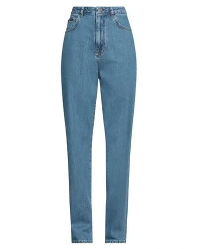 Philipp Plein Woman Denim Pants Blue Size 28 Cotton, Elastomultiester, Elastane, Polyester