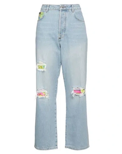 Philipp Plein Woman Denim Pants Blue Size 29 Cotton