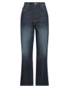 Philipp Plein Woman Denim Pants Blue Size 26 Cotton, Polyester, Calfskin In Blue