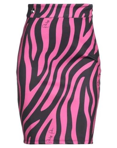 Philipp Plein Woman Mini Skirt Fuchsia Size S Polyester, Elastane In Pink